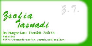zsofia tasnadi business card
